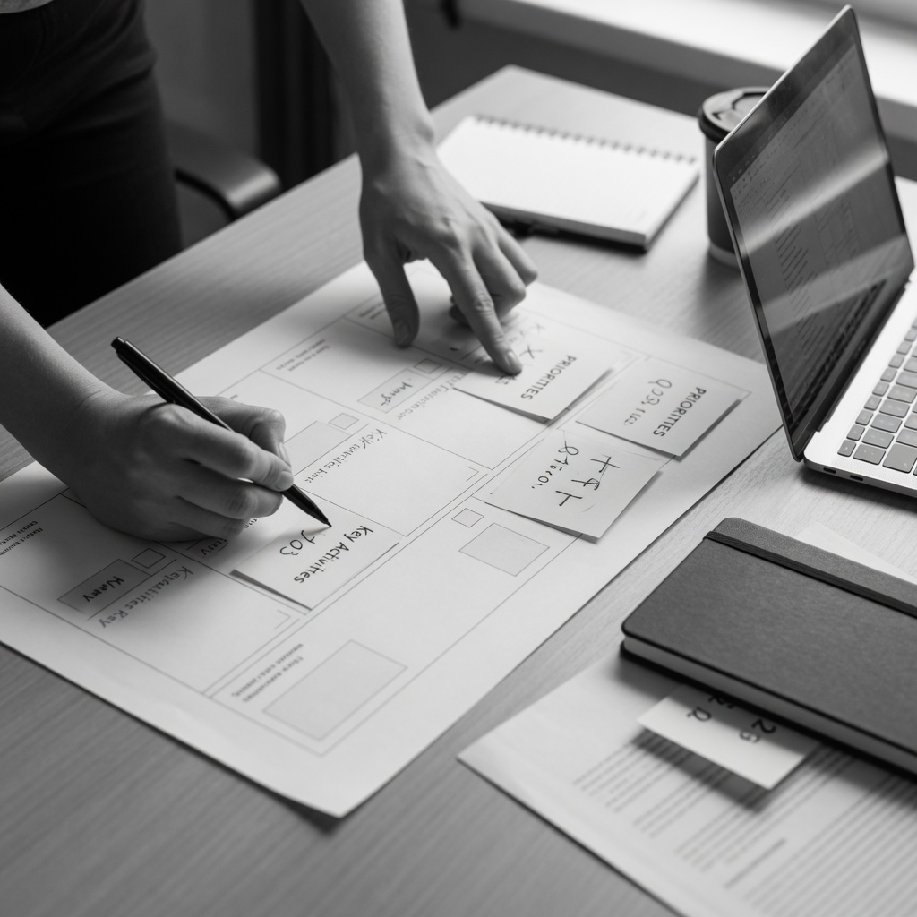 Sessão de trabalho da elevo estruturando o modelo de negócio de um cliente